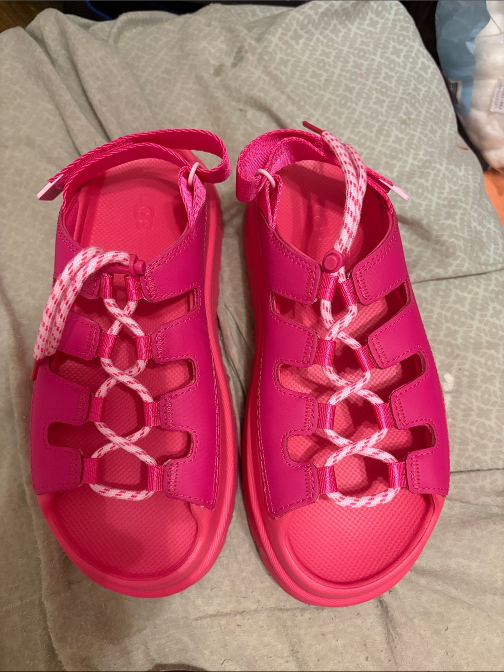 Ugg GoldenGlow Toggle Sandals in Deep Coral/Pink